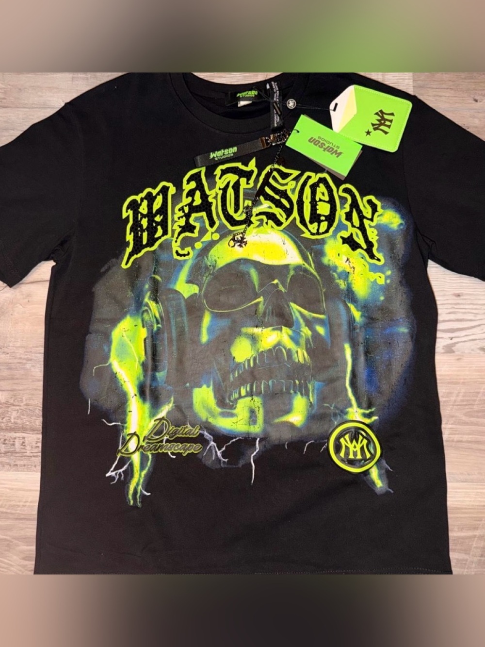 Black Neon Skull Graphic Tee - Men